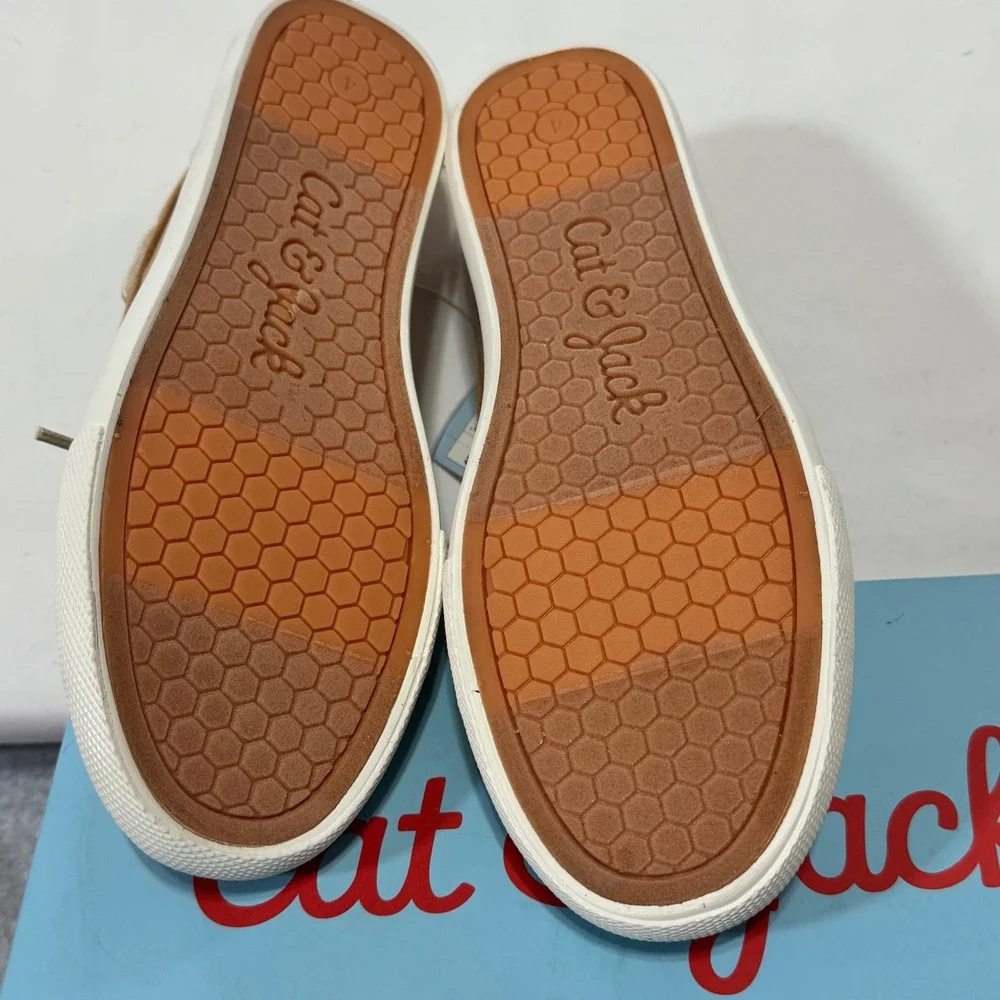 Cat & Jack Reece Sneakers Toddler Size 4 Beige Faux Suede Boat Shoes Slip On New